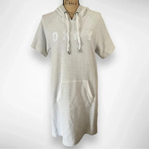DKNY‎ SPORT Women's Short Sleeve Logo Hooded Sweatshirt Dress Medium | EUC